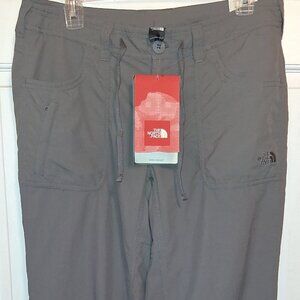 NWT North Face Relaxed Fit Grey Outdoor Hiking Nylon Pant size 8 Ladies HORIZON